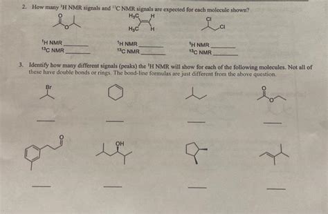 Solved 2 How Many H Nmr Signals And 13c Nmr Signals Are