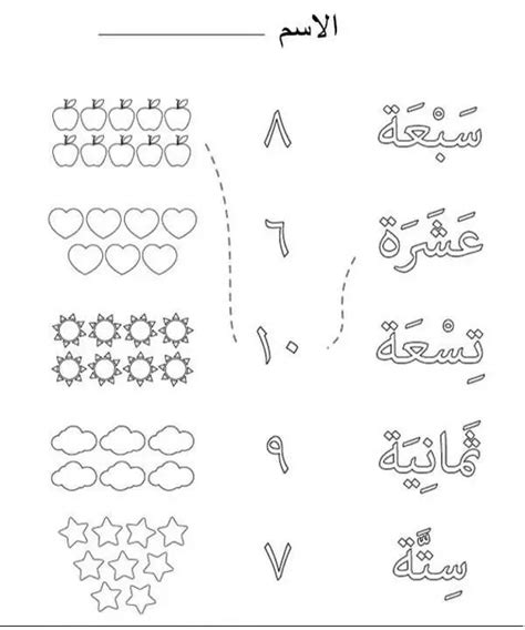 اوراق عمل الاعداد من 1 الى 10 بالعربي استفيد