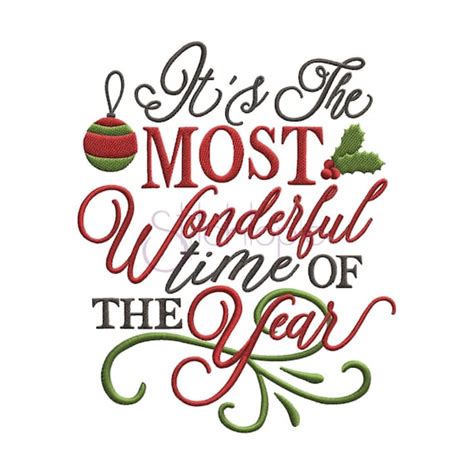 Its The Most Wonderful Time Of The Year Embroidery Design Etsy