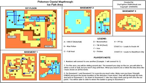 Pok Mon Crystal Ice Path Map Starfighters Neoseeker