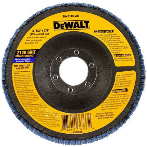 Disco De Zirconio X Pulg Grano Flap Disc Marca Dewalt