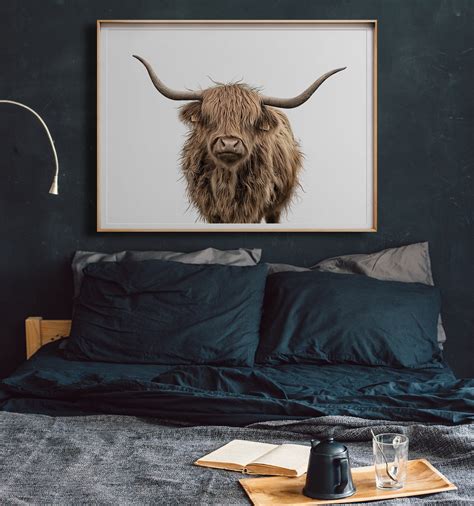 Highland Cow Print Digital Download Modern Farmhouse Wall Etsy