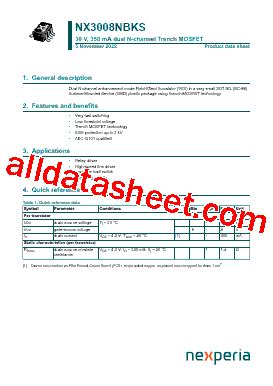 LB Marking NX3008NBKS Datasheet PDF Nexperia B V All Rights Reserved