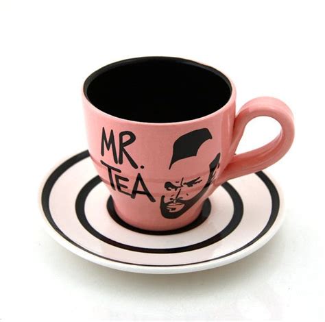 Mr T Tea Teacup And Saucer Pink By Lennymud On Etsy Tea Cups Bubble