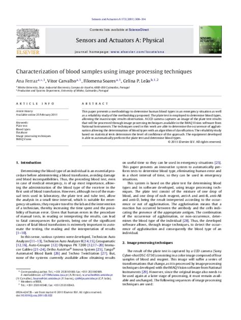 Pdf Automatic System For Determination Of Blood Types Using Image