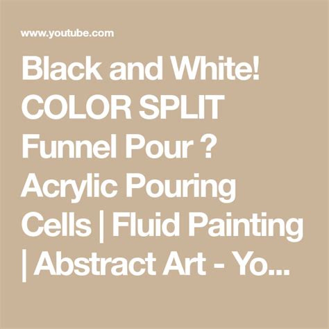 Black And White Color Split Funnel Pour Acrylic Pouring Cells