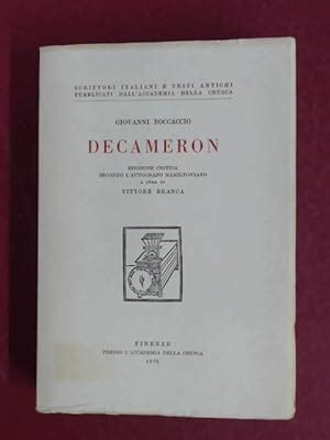 Decameron Edizione Critica Secondo L Autografo Hamiltoniano A Cura Di