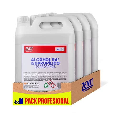 4 x 5L Alcohol isopropilico 94ºC Hostelpak