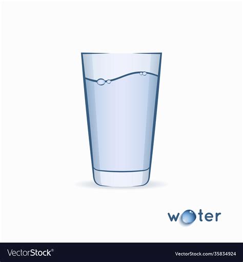 Water Glass Logo On White Royalty Free Vector Image