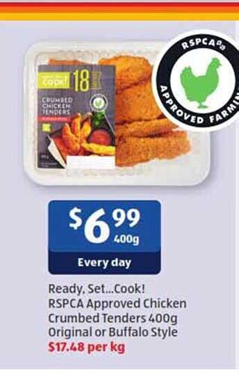 Ready Set Cook Rspca Approved Chicken Crumbed Tenders Buffalo Style 400g Is Not Halal