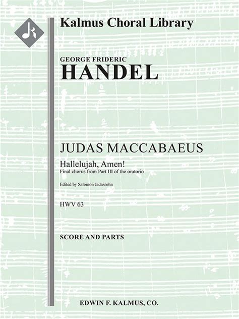 Judas Maccabaeus Hwv Act Iii Final Chorus Hallelujah Amen