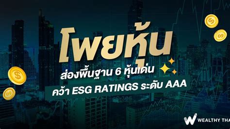 Wealthy Thai ส่องพื้นฐาน 6 หุ้นเด่น คว้า Esg Ratings ระดับ Aaa เมื่อไม่นานมานี้ ตลาดหลักทรัพย์