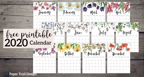 Free Printable Calendar 2019 Floral Paper Trail Design Free Printable Calendar Free