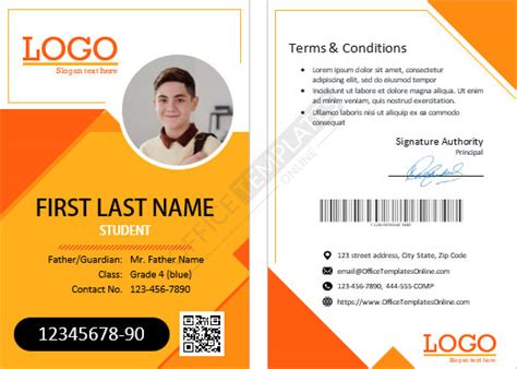 12 Free Student Id Card Templates In Ms Word Format