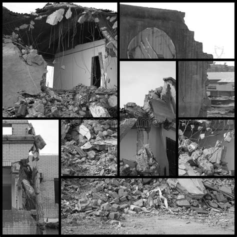 Earthquake Collage. Collection and collage of Earthquake destroy with ...