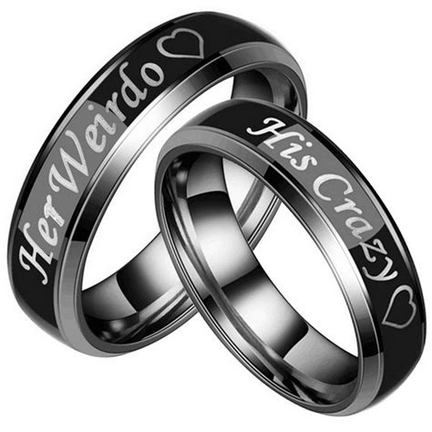 Aij Arcoirisjewelry Couple S Matching Ring Her Weirdo And His Crazy