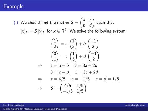 Linear Algebra For Machine Learning Basis And Dimension Ppt