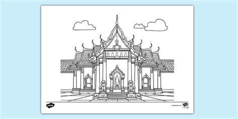 Buddhist Temple Colouring Sheets Professor Feito Twinkl