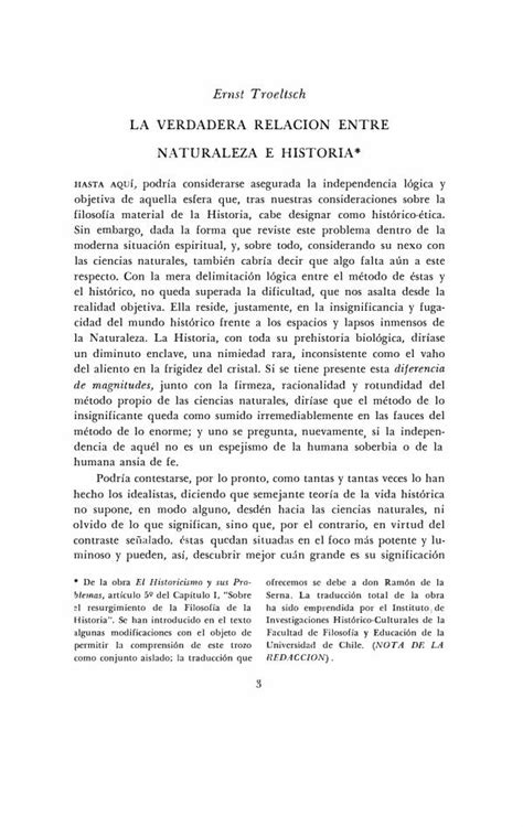 Pdf Ernst Troeltsch La Verdadera Relacion Entre Naturaleza La