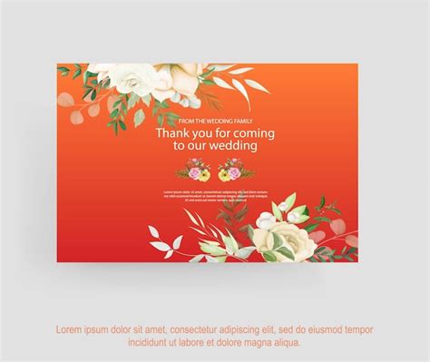 Premium Vector Free Vector Thank You Wedding Card