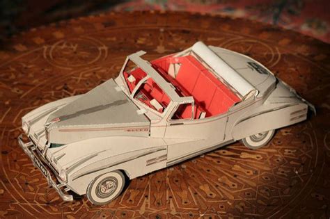 Vintage V12 Cabrio Coach Paper Car Free Vehicle Paper Model Download Paper Models Paper Model