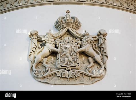 Coat Of Arms Of The Nassau Dukes At The City Palace State Capital Wiesbaden Hesse Germany