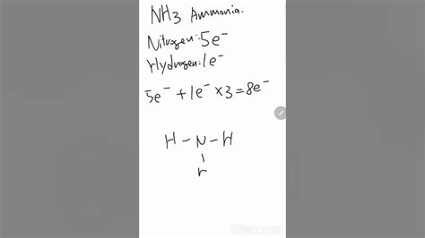 Chemistry Lewis Structure Electron Domain Geometry Molecular Geometry Of Nh3 Ammonia Youtube