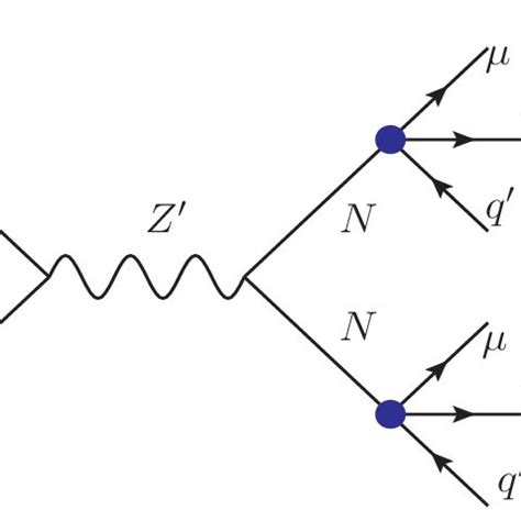 Feynman Diagram Representing Pair Production Of Two Rhns Via Z