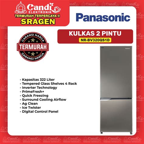 Jual PANASONIC Kulkas 2 Pintu Bottom Freezer 322 Liter Econavi Inverter