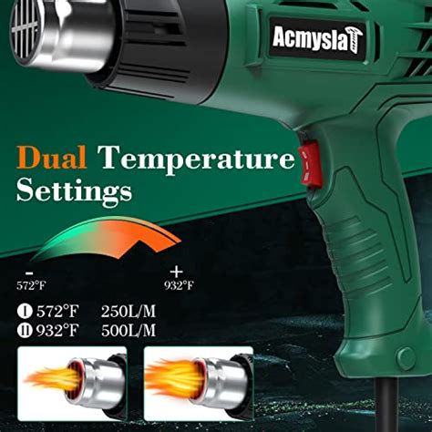 Heat Gun 1800W Heavy Duty Hot Air Gun Kit Dual Temperature Settings 572 932 300 500