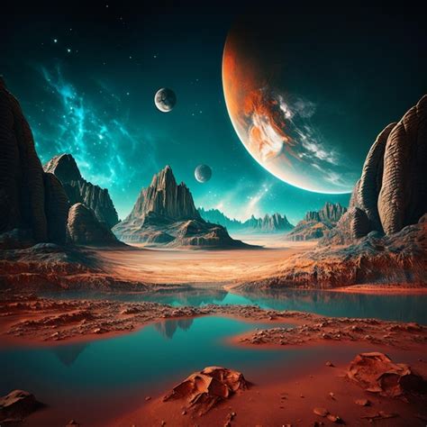 Premium Photo Generated By Ai The Scenery Of An Alien Planet In Deep