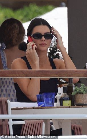 Kendall Jenner Flashes Her Black Bikini Beneath A Semi Sheer Maxi Dress As She Heads For Lunch