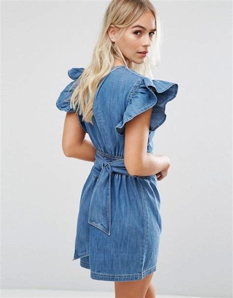 Miss Selfridge Petite Miss Selfridge Petite Denim Ruffle Dress