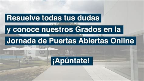 Apúntate a nuestra Jornada de Puertas abiertas online YouTube