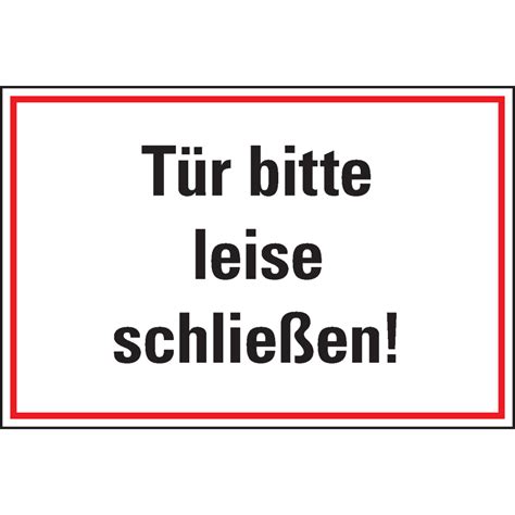 Dreifke Aufkleber I Hinweisschild Tür bitte leise schließen Folie