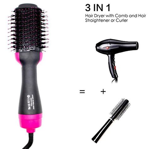 Brosse à cheveux multifonctionnelle à ions négatifs rouleau droit