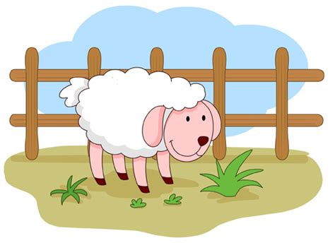 Farm Animals Clipart Sheep In Farm Near Fence Classroom Clipart