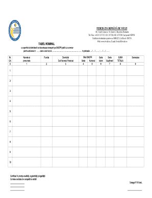 Fillable Online Frvolei Frv Decont Calendar International Anexa