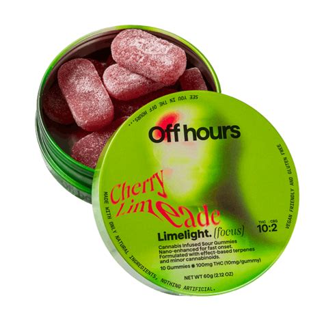 Off Hours Limelight Cherry Limeade 10pk 100mg Gummies 716 Cannabis Llc