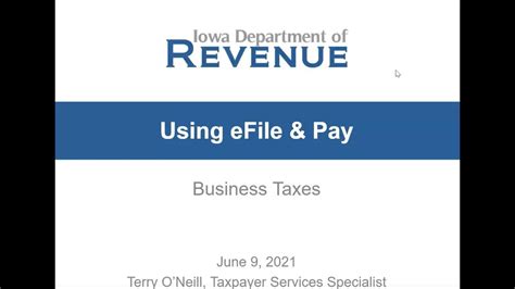 Using Efile And Pay Iowa Business Tax Webinar Youtube