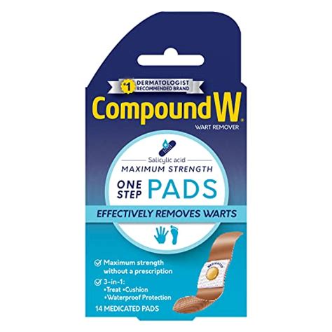 Compound W Wart Remover Maximum Strength One Step Pads 14 Medicated