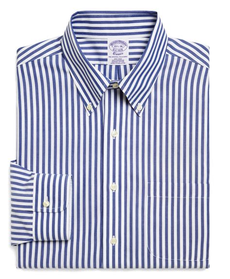 Brooks Brothers Supima Cotton Non Iron Extra Slim Fit Wide Stripe Dress