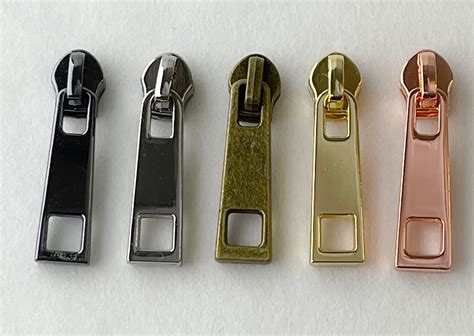 Classy 5 Metal Zipper Pulls Zipper Sliders Pack Of 5 Etsy