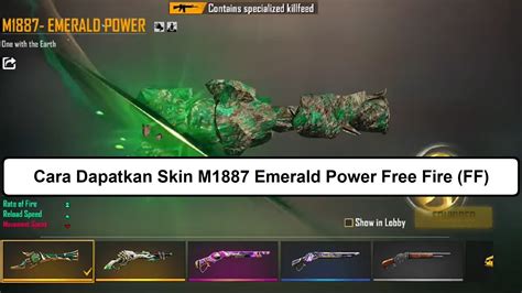 Cara Dapatkan Skin M1887 Emerald Power Free Fire FF Esportsku