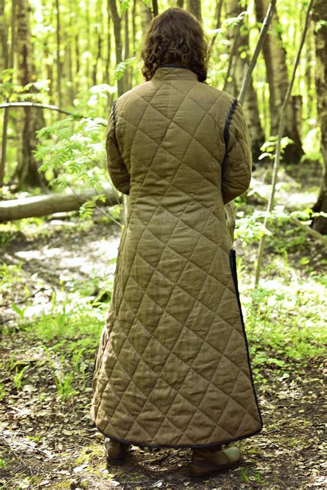 Long Gambeson Coat Medieval Padded Gambeson Under Armour Etsy