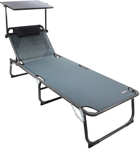 Homecall Chaise Longue Pliable Avec Pare Soleil Int Gr Format Xxl