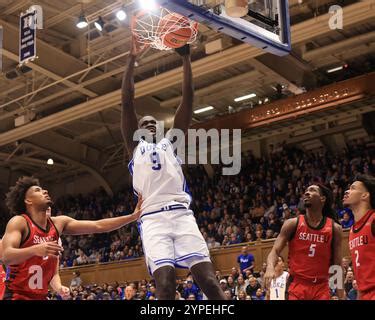 Duke Center Khaman Maluach 9 Dunks The Ball During The First Half Of