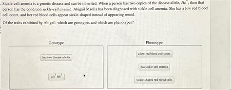 Solved Sickle-cell anemia is a genetic disease and can be | Chegg.com