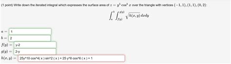 Solved 1a Consider X H Y Z As A Parametrized Surface In