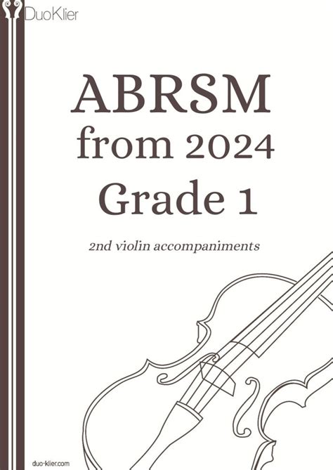 Abrsm 2024 Violin Grade 1 By Various Composers Duo Klier